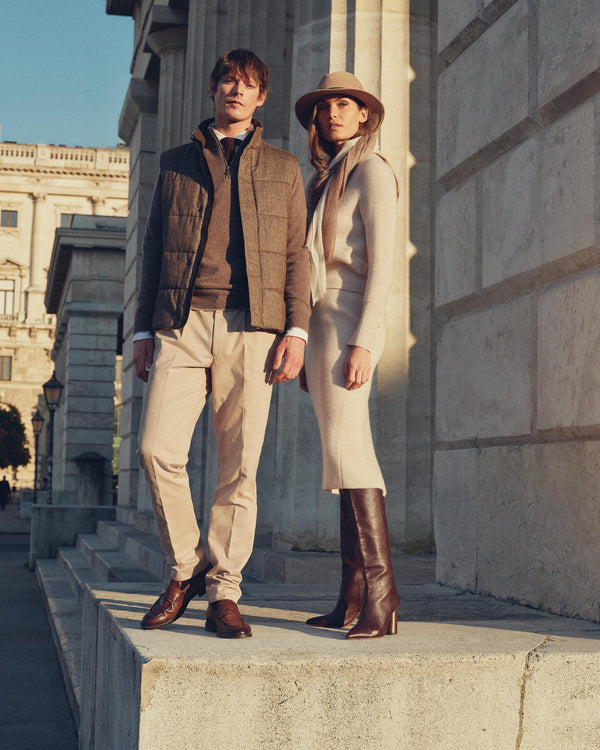 N.Peal Women's Rib Cashmere Skirt Ecru White