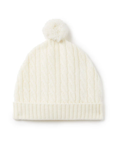 N.Peal Cashmere Cable Hat New Ivory White