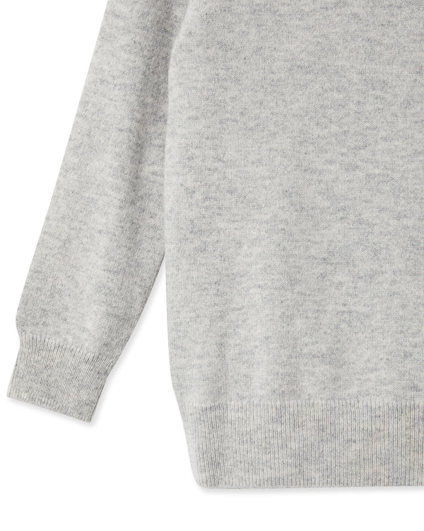N.Peal Boys Round Neck Cashmere Jumper Fumo Grey