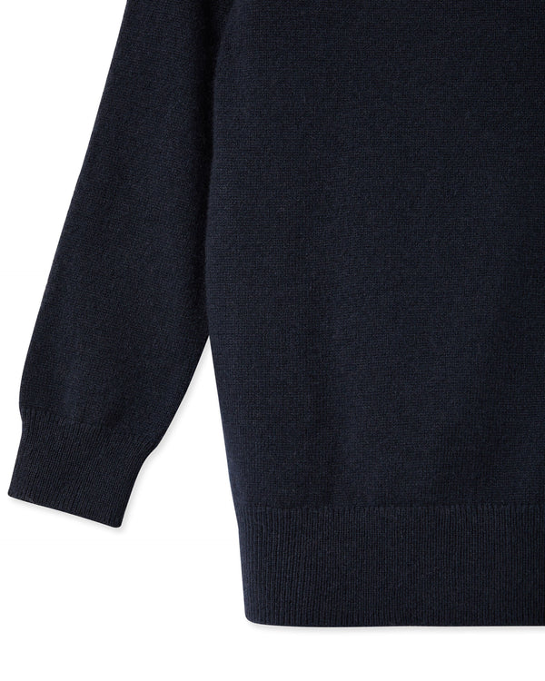 N.Peal Boys Round Neck Cashmere Jumper Navy Blue