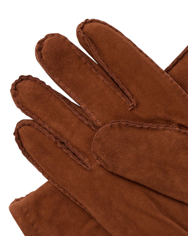 N.Peal Men's Lambskin Gloves Cognac Brown