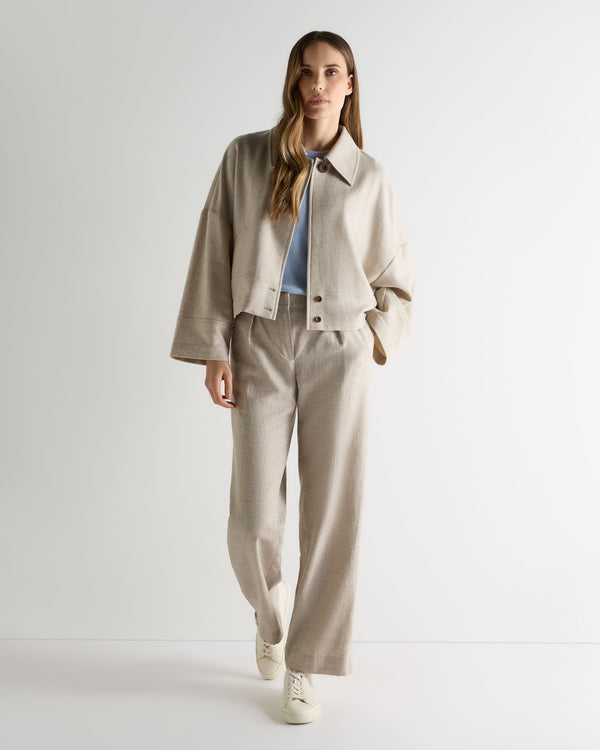 N.Peal Women's Woven Cashmere Jacket Beige Brown