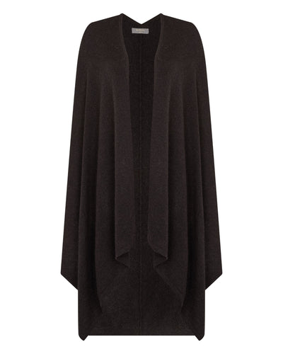 N.Peal Women's Lily Lightweight Cashmere Cape Chocolate Brown