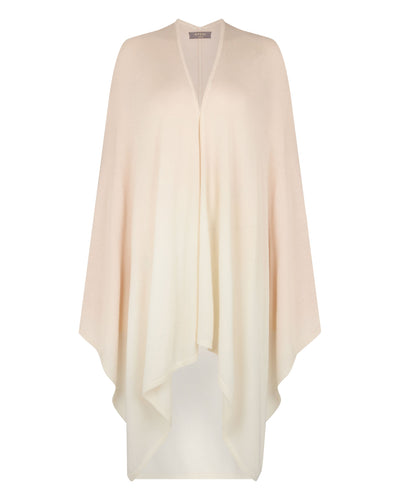 N.Peal Women's Lily Ombre Cashmere Cape Ecru White