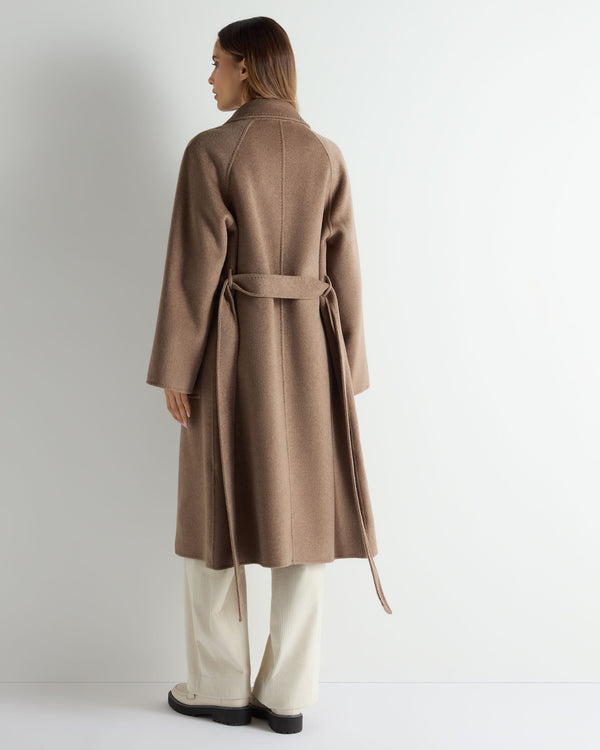 N.Peal Women's Longline Woven Coat Brown