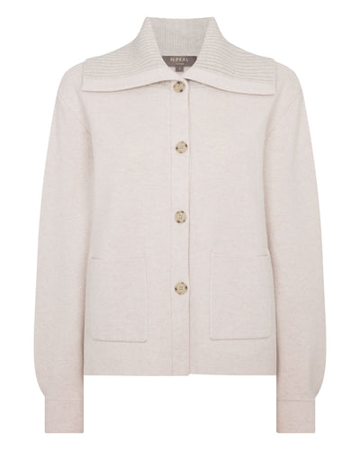 N.Peal Women's Milano Cashmere Overshirt Frost White