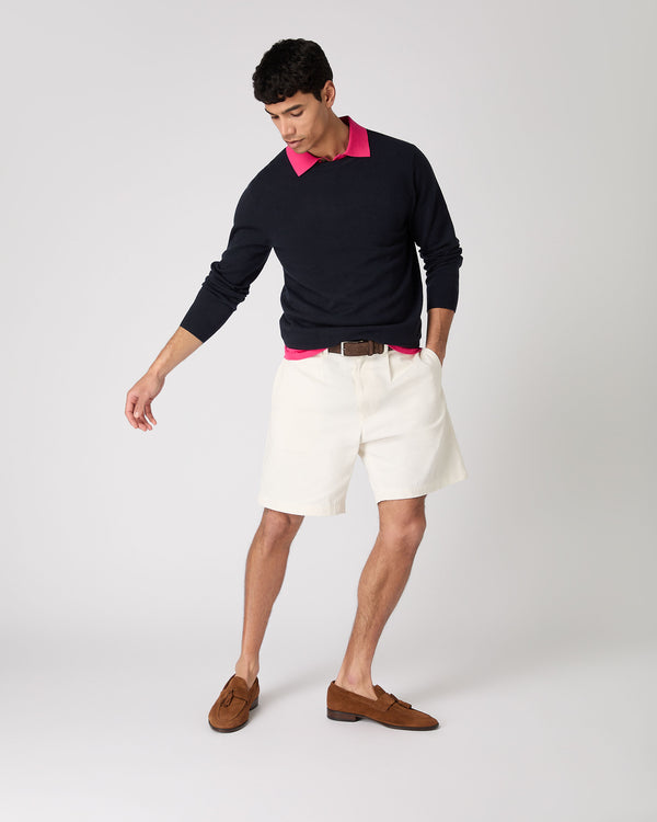 N.Peal Men's Rock Polo Cotton Cashmere T-Shirt Crush Pink