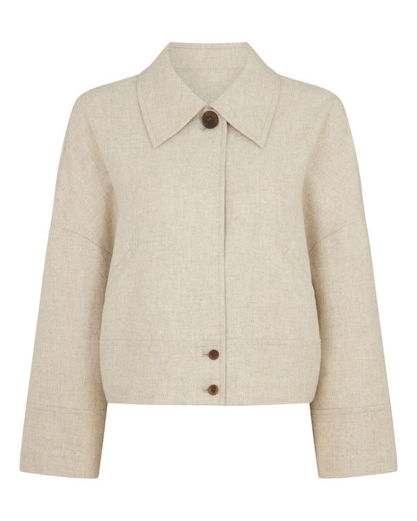 N.Peal Women's Woven Cashmere Jacket Beige Brown
