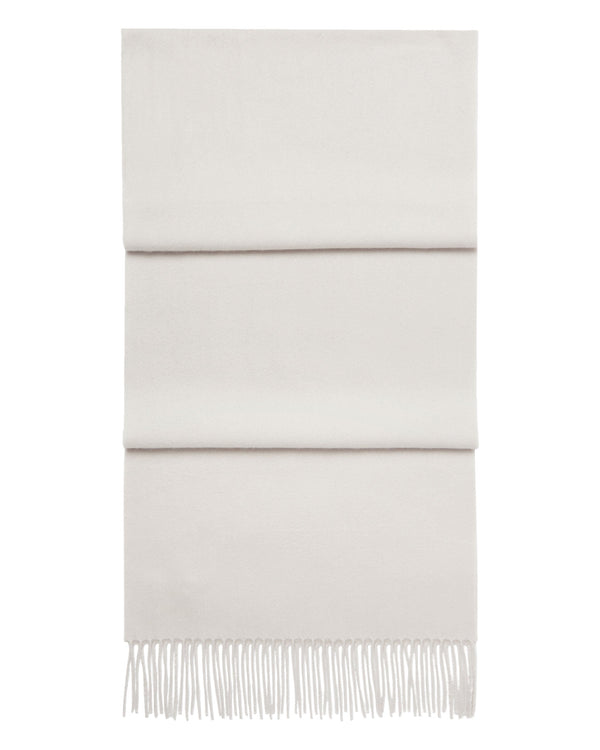 N.Peal Unisex Large Woven Cashmere Scarf Snow Grey