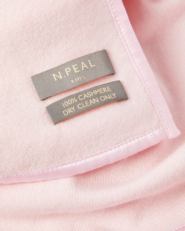 N.Peal Baby Hooded Cashmere Blanket Pale Pink