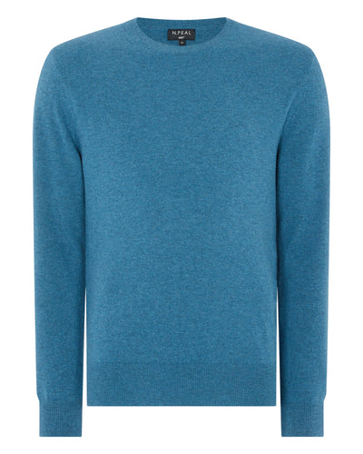 N.Peal 007 Crew Neck Cashmere Jumper Blue Wave