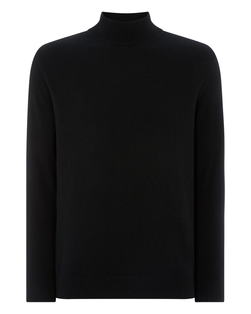 Mens black roll neck jumpers clearance