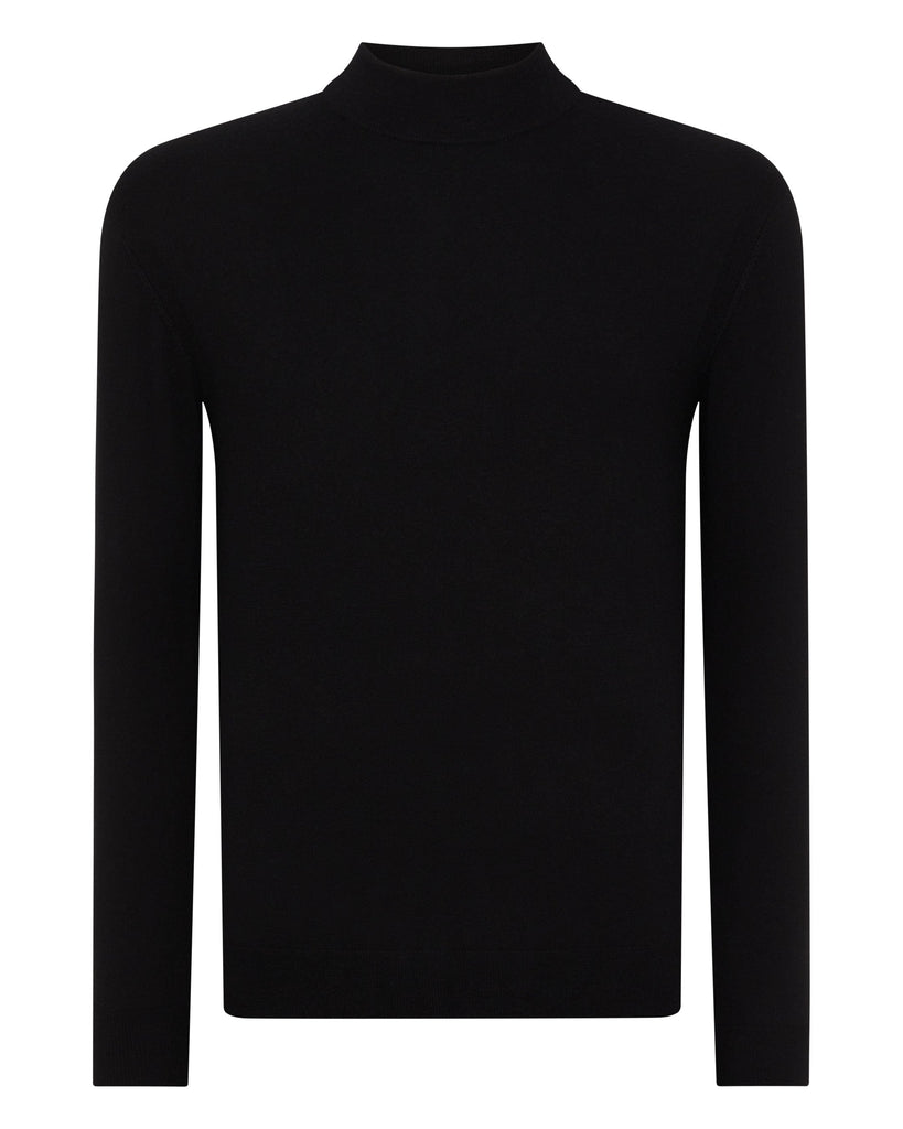 Mens black high neck jumper best sale