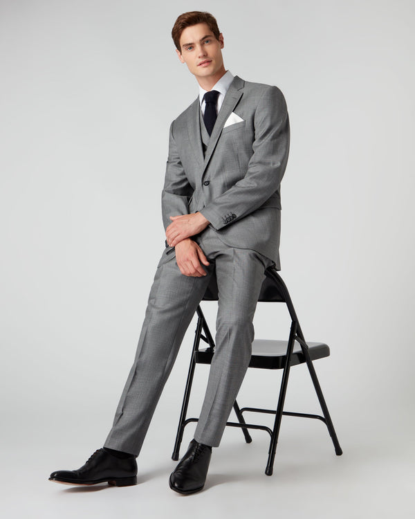 N.Peal 007 Woven 3 Piece Suit Grey