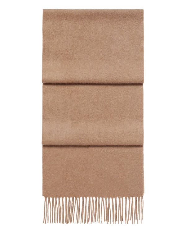 N.Peal Unisex Woven Cashmere Scarf Dark Tan Brown