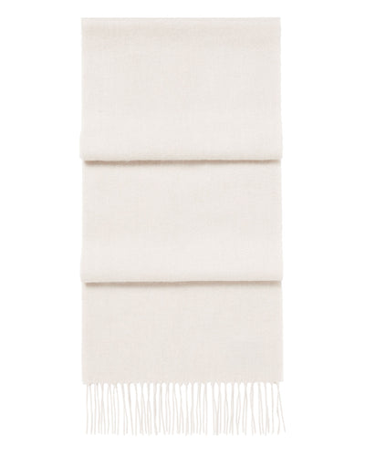 N.Peal Unisex Woven Cashmere Scarf Ecru White