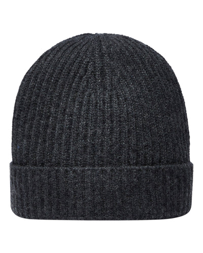 N.Peal Unisex Ribbed Cashmere Hat Dark Charcoal Grey