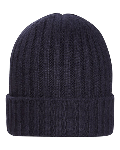 N.Peal Unisex Chunky Ribbed Cashmere Hat Navy Blue