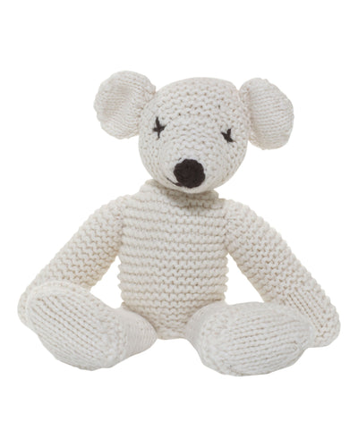 N.Peal Cashmere Teddy Bear New Ivory White