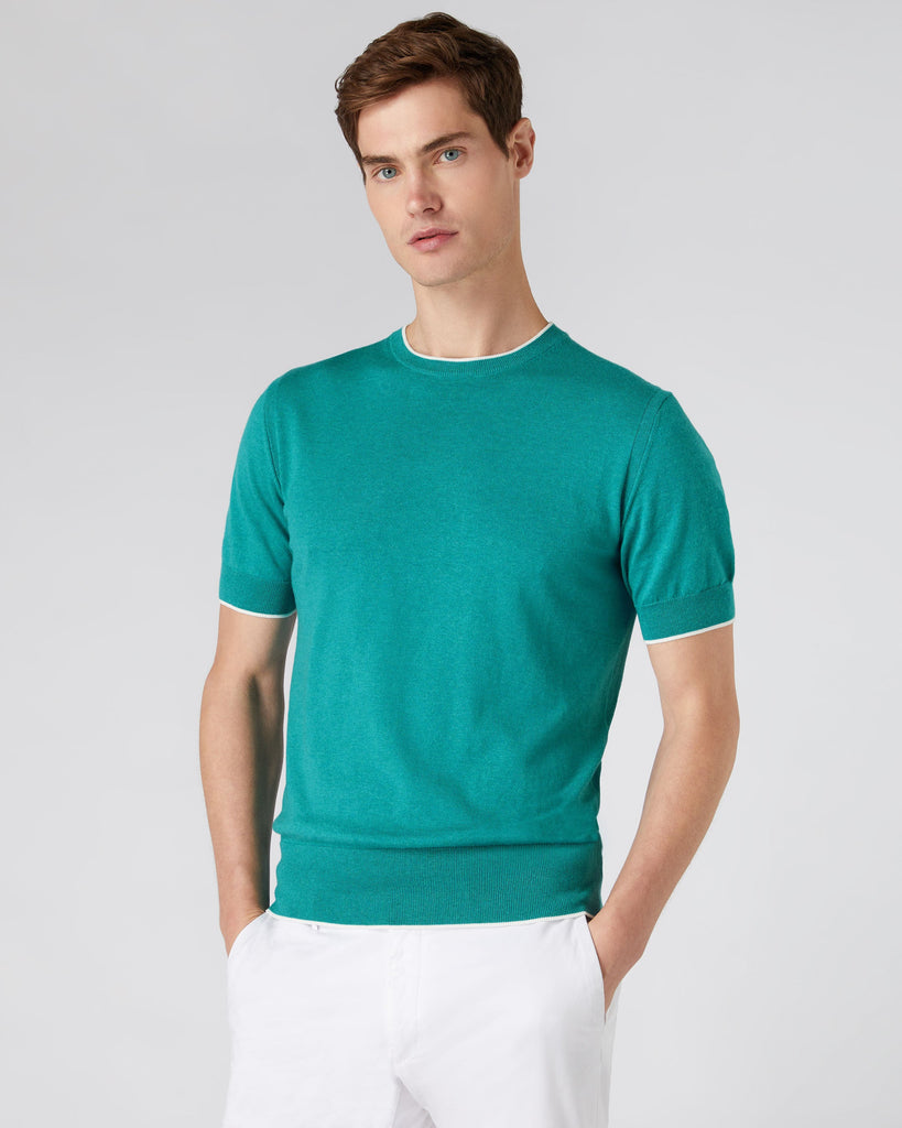 Men's short sleeve hot sale crew neck sweater