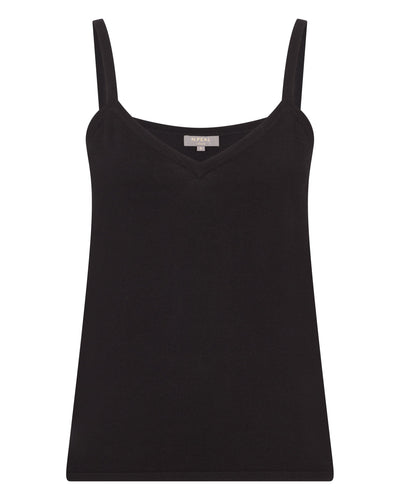 N.Peal Women's Cotton Cashmere Silk Camisole Black