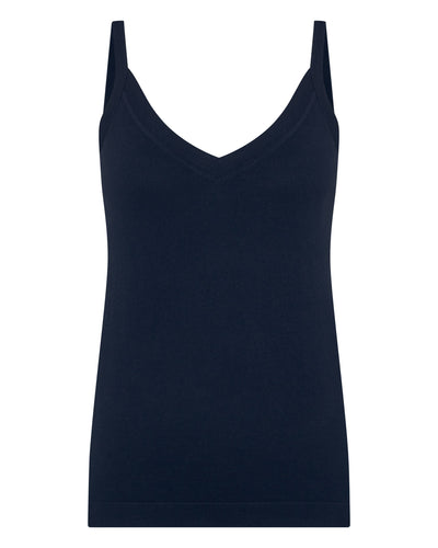 N.Peal Women's Cotton Cashmere Camisole Navy Blue