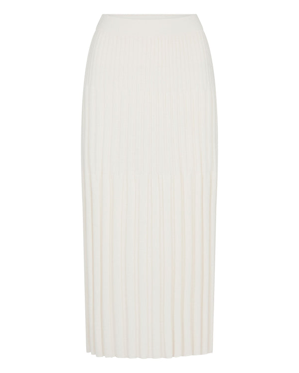 N.Peal Women's Cashmere Ribbed Skirt New Ivory White