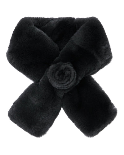 N.Peal Women's Fur Neck Warmer Dark Grey