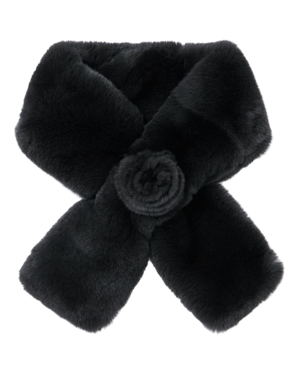 N.Peal Women's Fur Neck Warmer Dark Grey