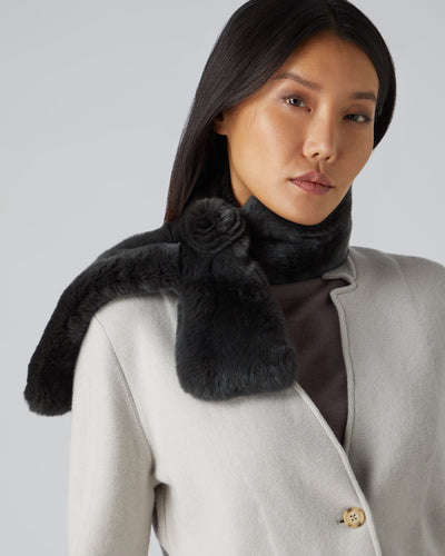 N.Peal Women's Fur Neck Warmer Dark Grey