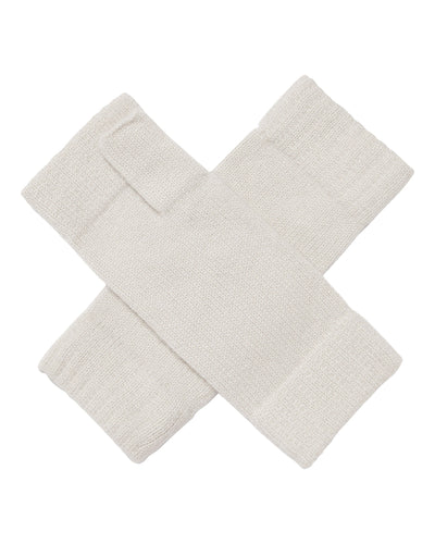 N.Peal Unisex Fingerless Cashmere Gloves Snow Grey