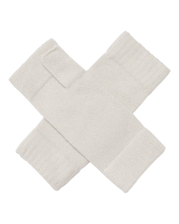 N.Peal Unisex Fingerless Cashmere Gloves Snow Grey