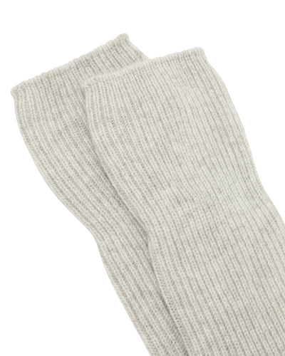 N.Peal Unisex Cashmere Rib Bed Socks Fumo Grey