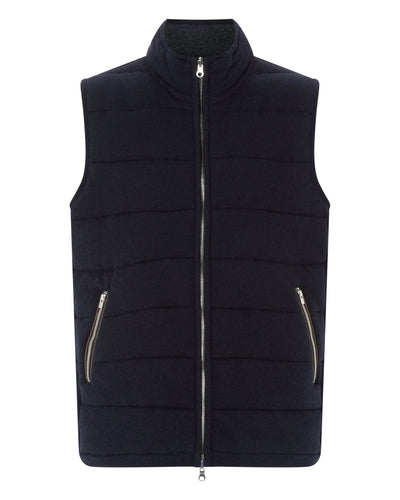 N.Peal Men's Mall Cashmere Gilet Navy Blue