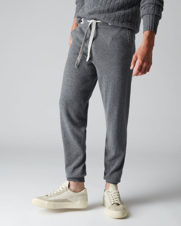 N.Peal Men's Brompton Cashmere Jogger Elephant Grey