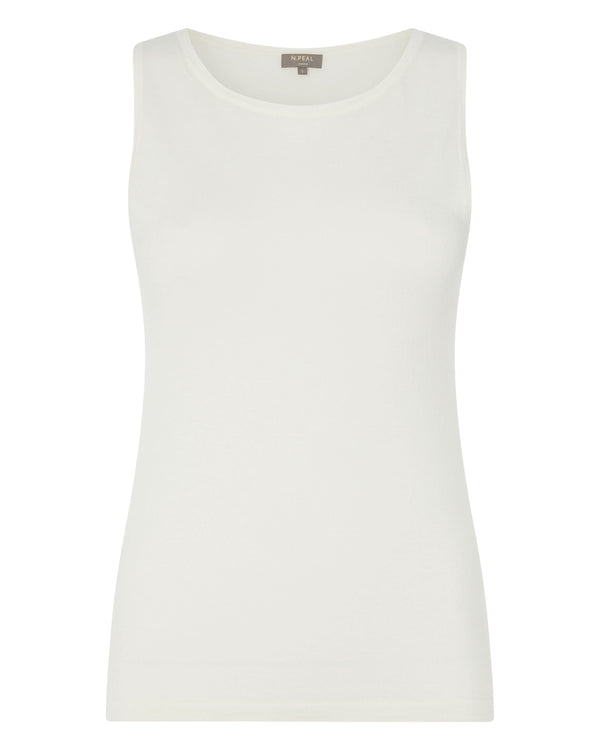 N.Peal Women's Ella Superfine Cashmere Shell Top New Ivory White