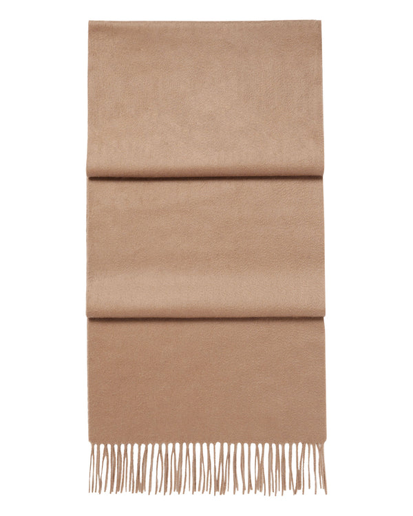 N.Peal Unisex Large Woven Cashmere Scarf Dark Tan Brown