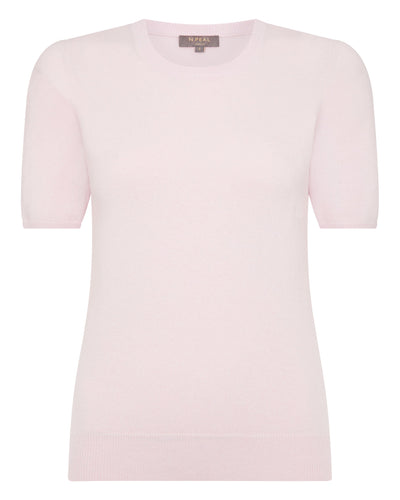 N.Peal Women's Milly Classic Cashmere T-Shirt Quartz Pink