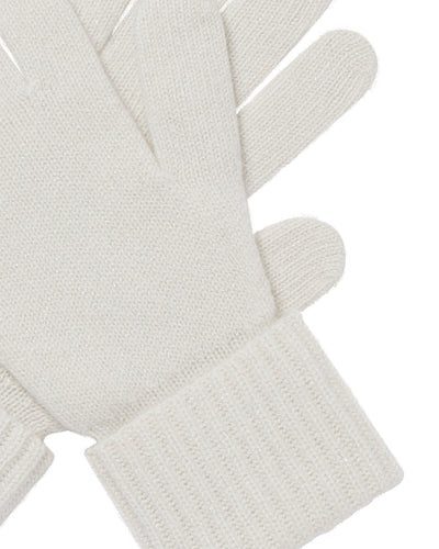 N.Peal Women's Ribbed Cashmere Gloves With Lurex Snow Grey Sparkle