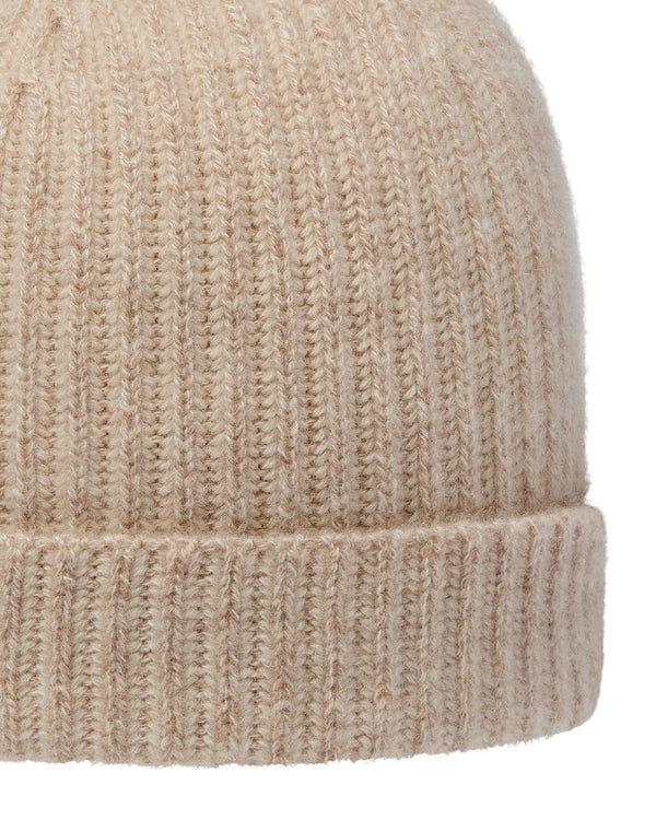 N.Peal Women's Plated Ribbed Cashmere Hat Toasted Sesame Brown