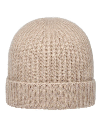 N.Peal Unisex Ribbed Cashmere Hat Oatmeal Brown