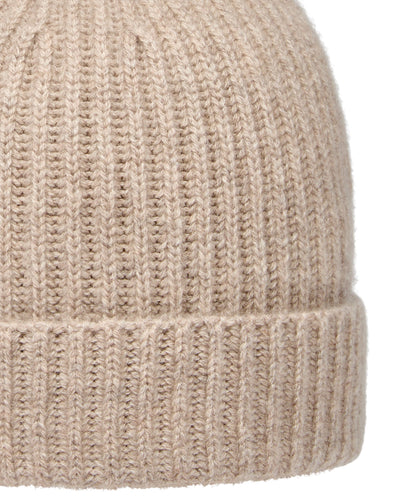 N.Peal Unisex Ribbed Cashmere Hat Oatmeal Brown