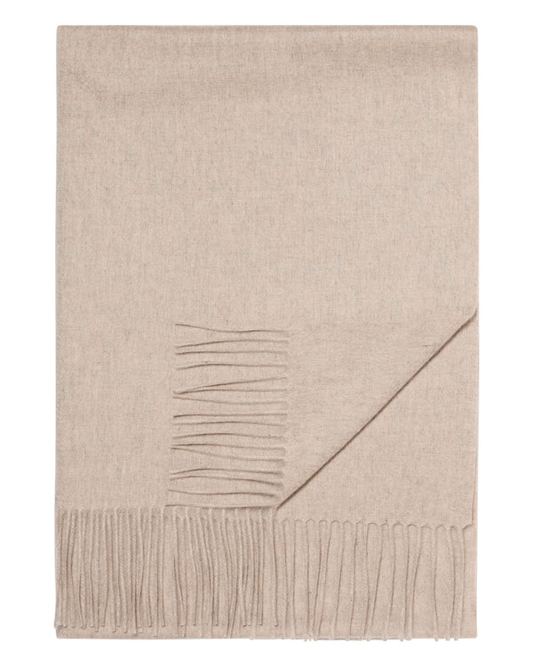 N.Peal Women's Woven Cashmere Shawl Oatmeal Brown