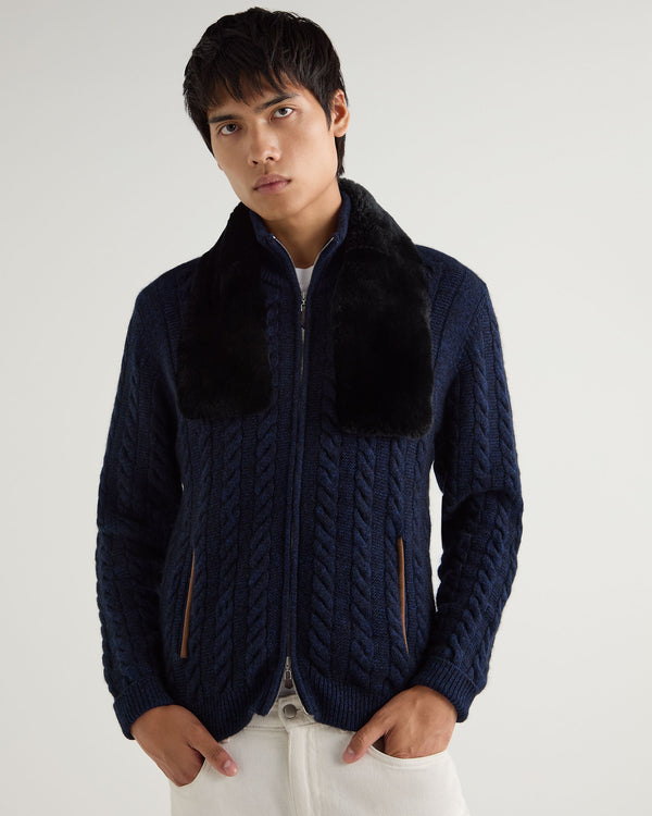 N.Peal Unisex Fur Neckwarmer Navy Blue