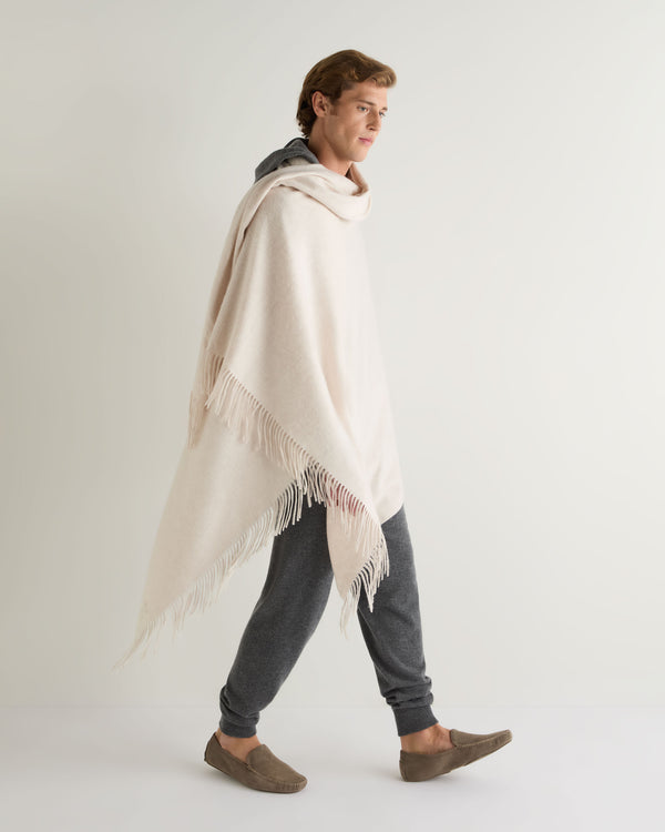 N.Peal Unisex Woven Cashmere Blanket Frost White