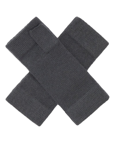 N.Peal Unisex Fingerless Cashmere Gloves Anthracite Grey