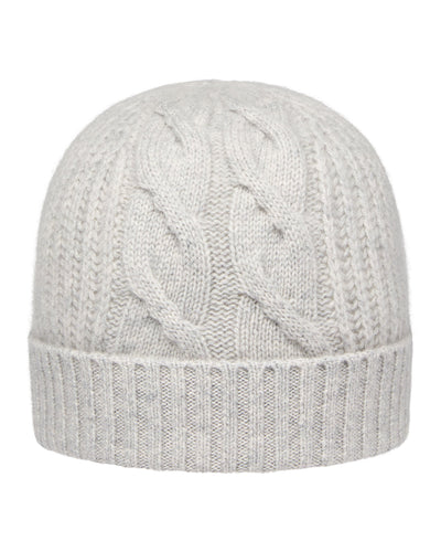 N.Peal Women's Cable Rib Cashmere Hat Fumo Grey