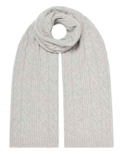 N.Peal Unisex Cable Rib Cashmere Scarf Fumo Grey