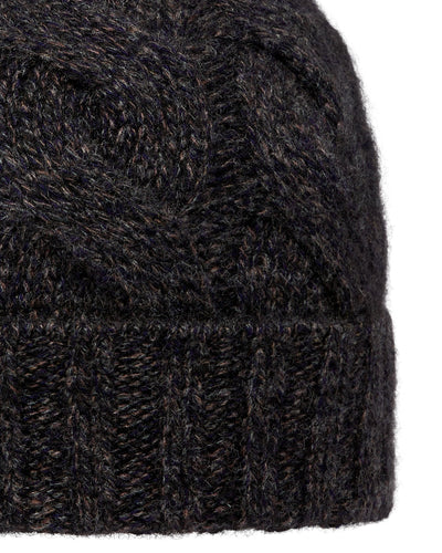 N.Peal Unisex Chunky Cable Cashmere Hat Granite Blue