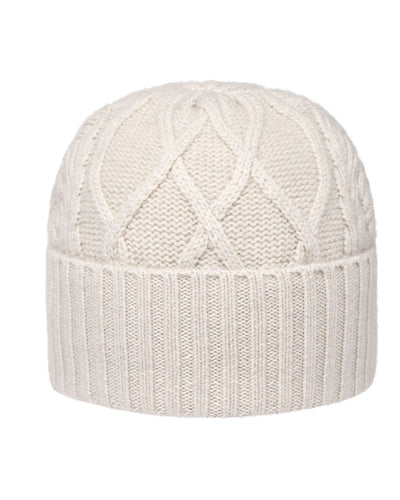 N.Peal Unisex Chunky Cable Cashmere Hat Pebble Grey